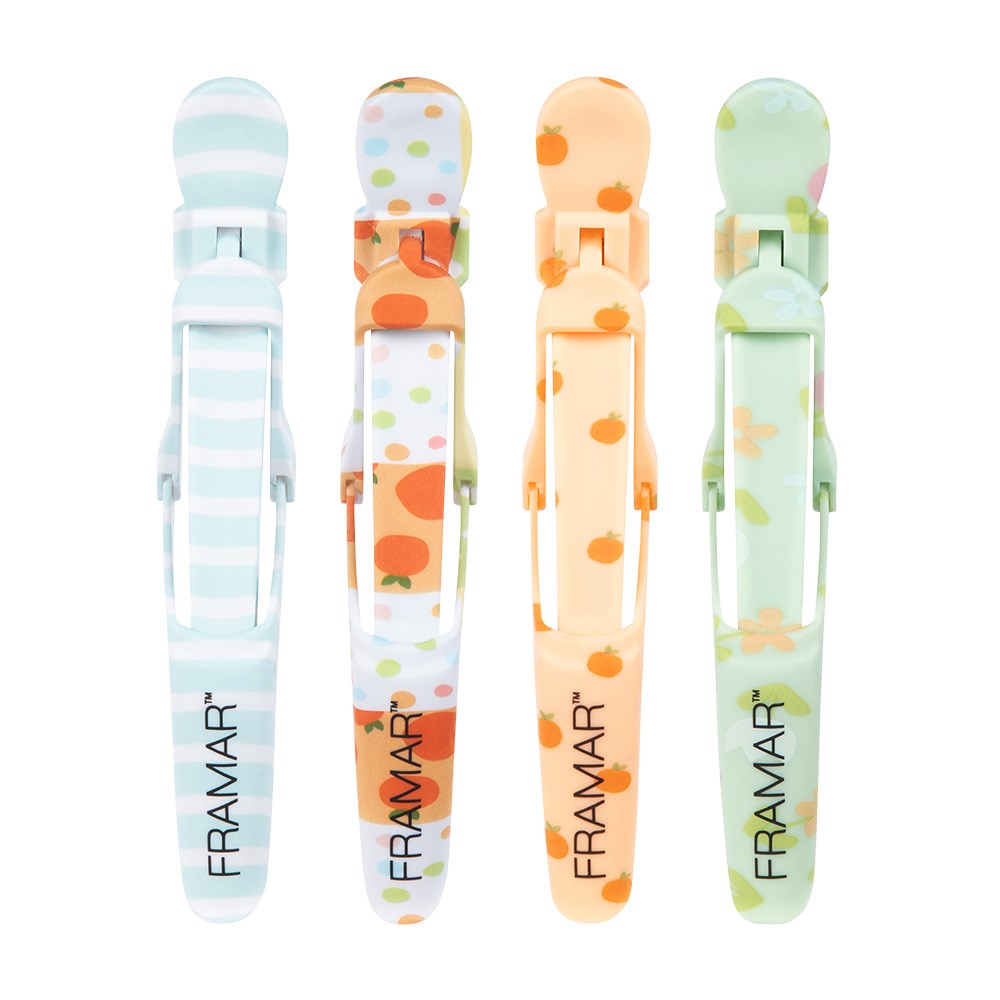 Framar Gator Grip Hair Clips 4pk Quilted