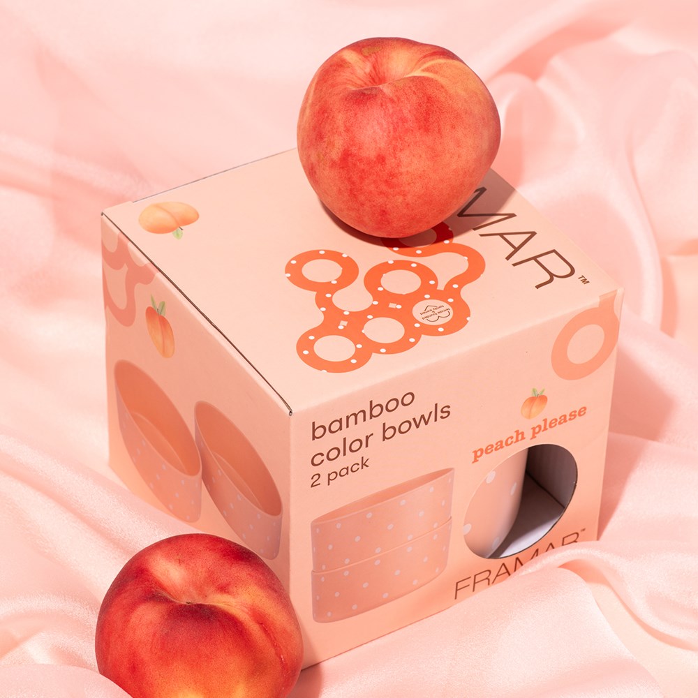 Framar Peach Please Bamboo Bowl Duo