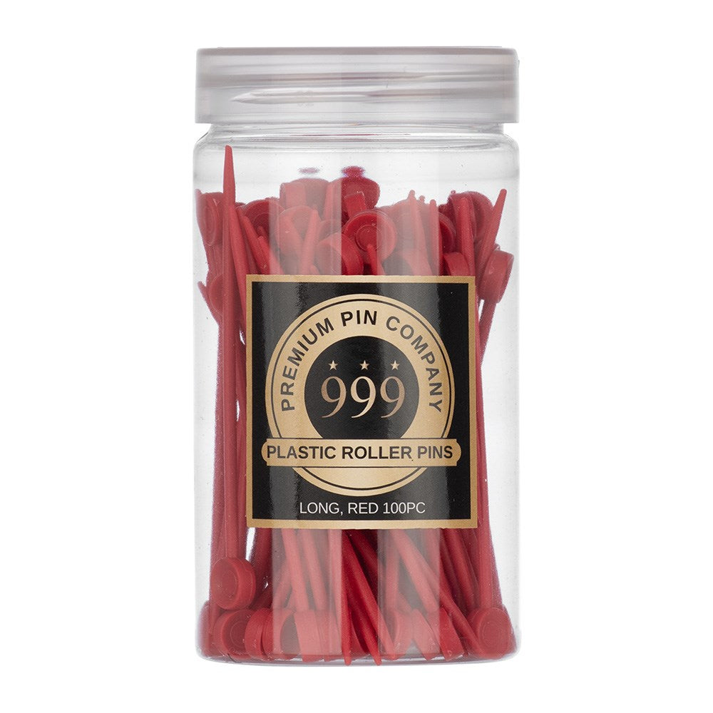 999 Premium Pin Company Red Long Plastic Roller Pins