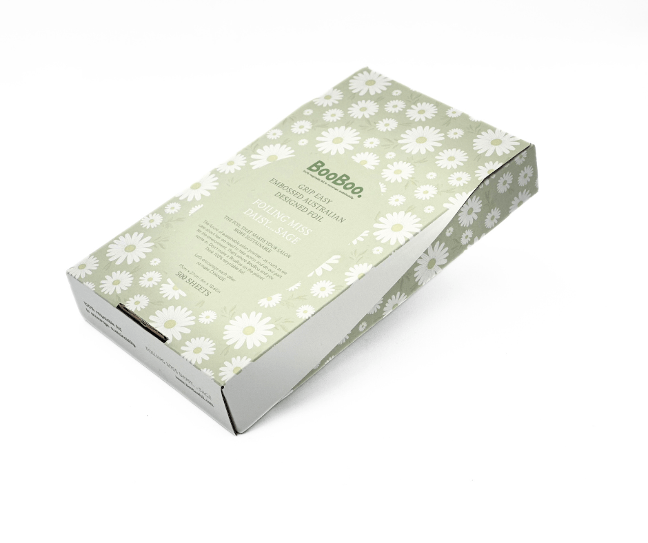 BooBoo Pre-cut foil 500 sheets Daisy-Sage Embossed