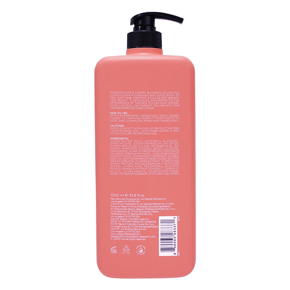 JustK Pomegranate & Cherry Blossom Volume Conditioner - 1L