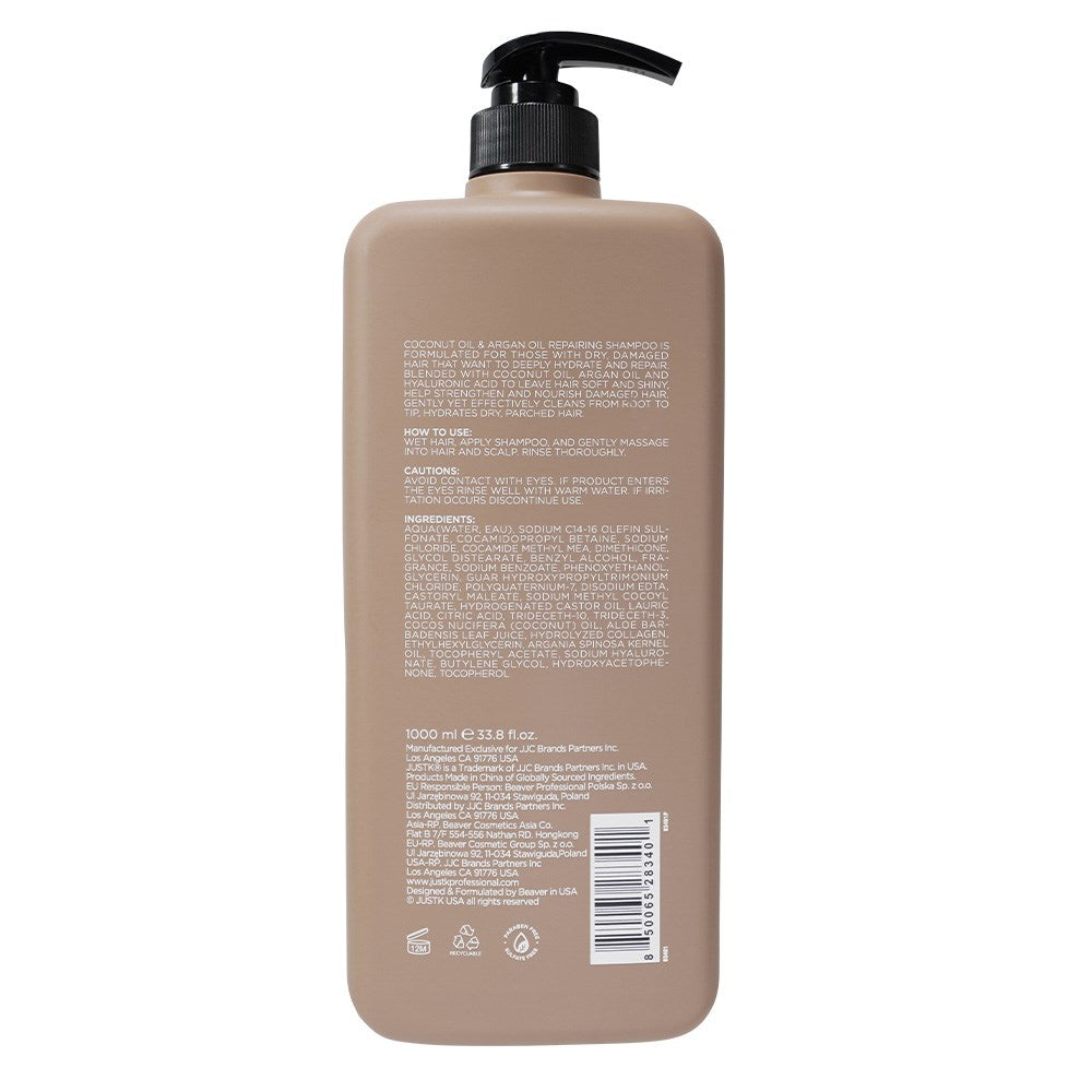 JustK Argan Oil & Coconut Repairing Damaged Hair Shampoo - 1L
