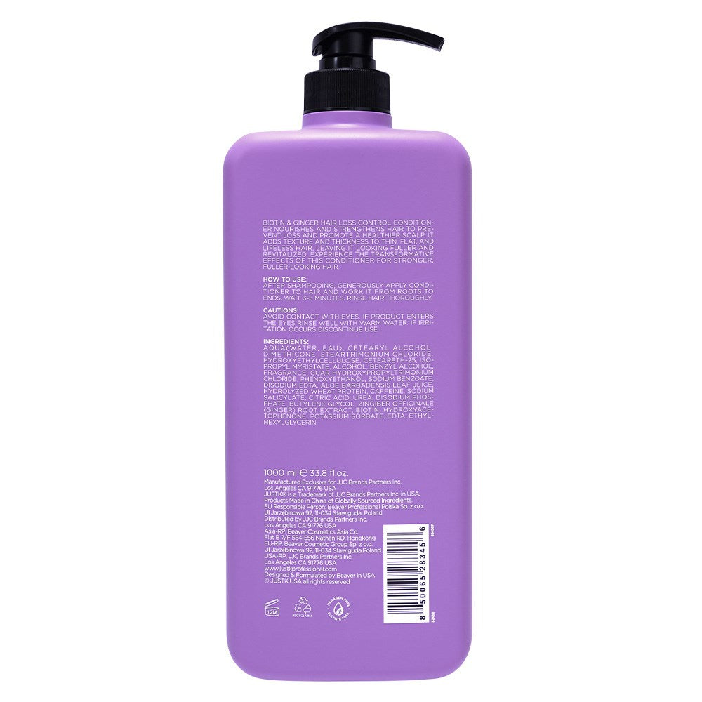 JustK Biotin & Ginger Thinning Hair Loss Control Conditioner - 1L