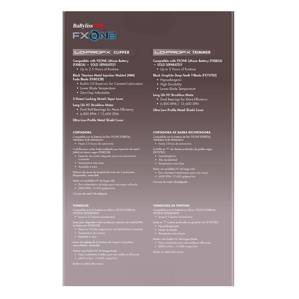 BaBylissPRO FXOne LoPROFX Clipper Trimmer Duo Nightfall