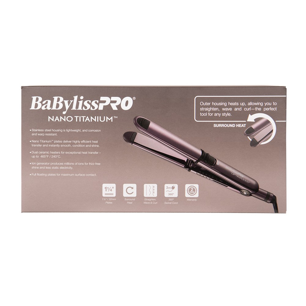 BaBylissPRO Nano Titanium Optima 3000 Hair Straightener - Nightfall