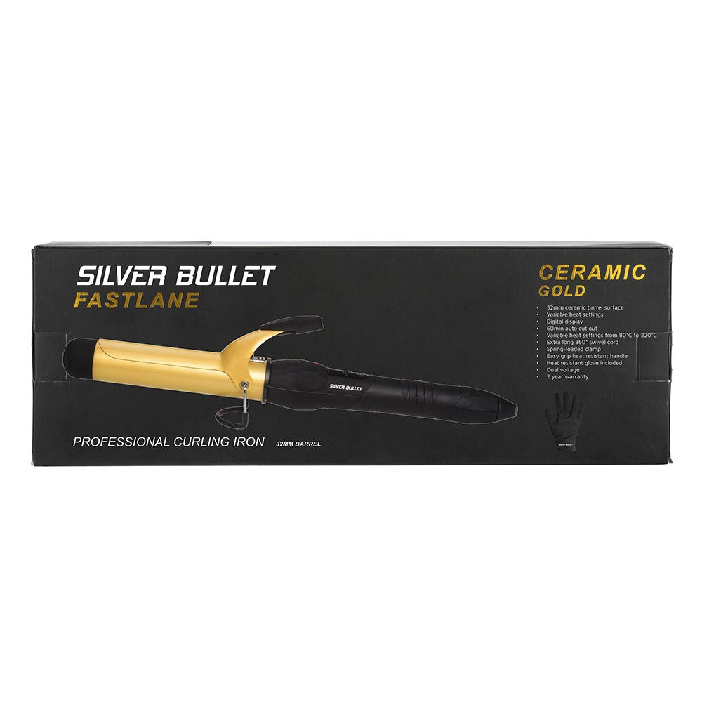 Silver Bullet Fastlane 32mm Gold Ceramic Curling Iron