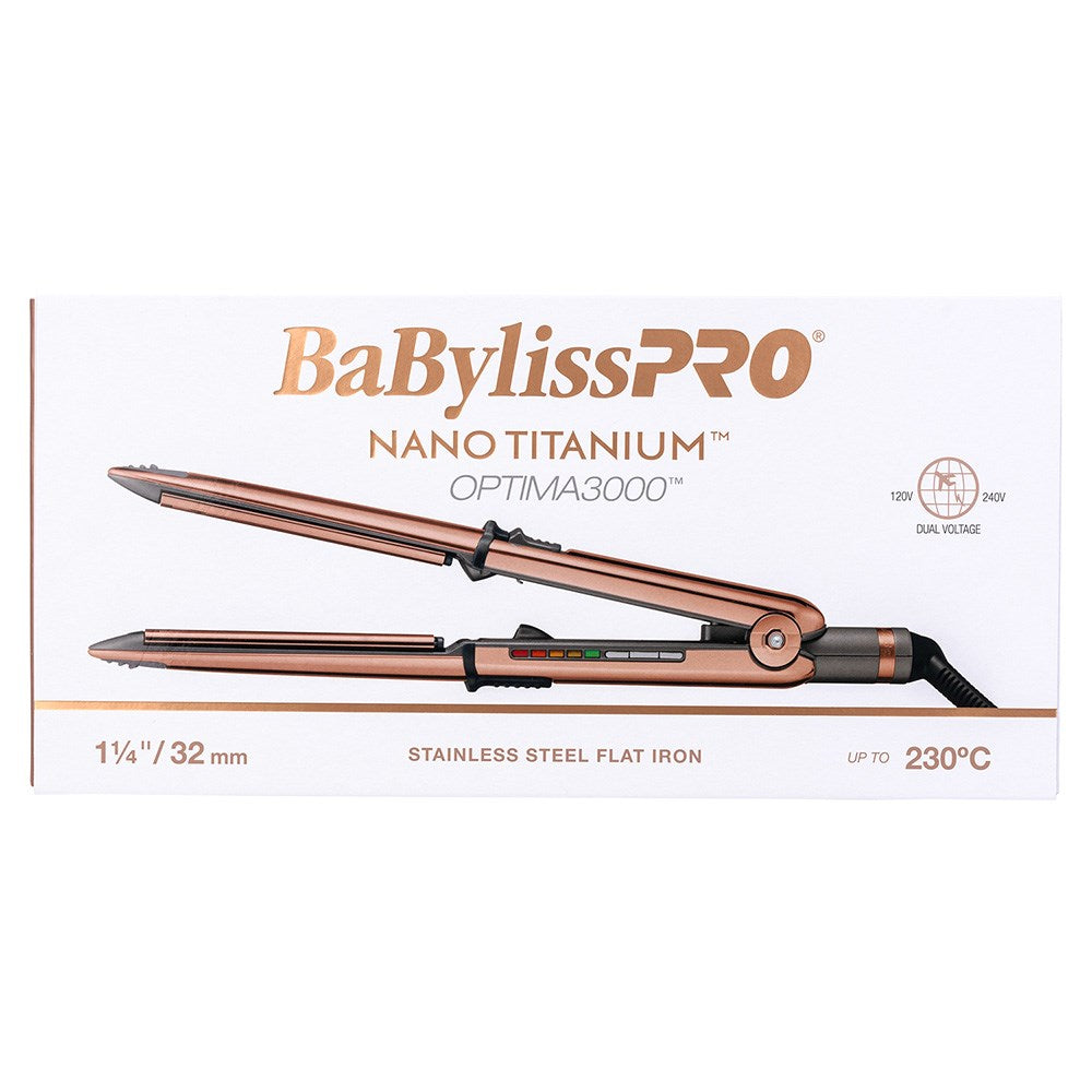 BaBylissPRO Nano Titanium Optima 3000 Hair Straightener Rose Gold