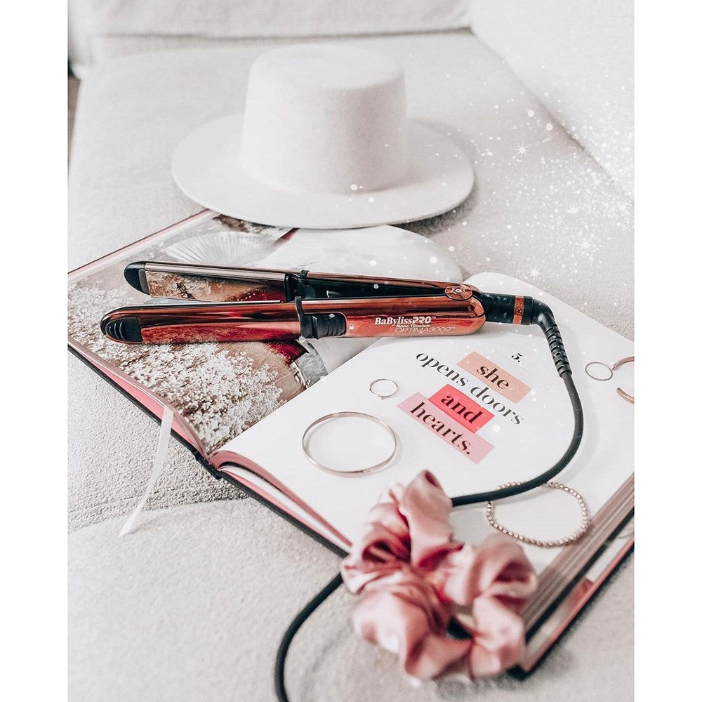 BaBylissPRO Nano Titanium Optima 3000 Hair Straightener - Rose Gold