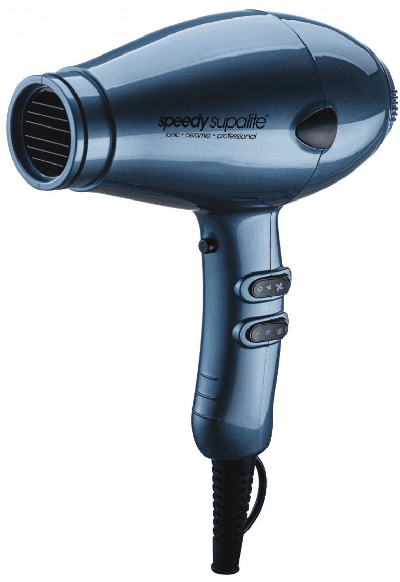 Speedy Supalite Professional Hairdryer - Steel Blue with Diffuser