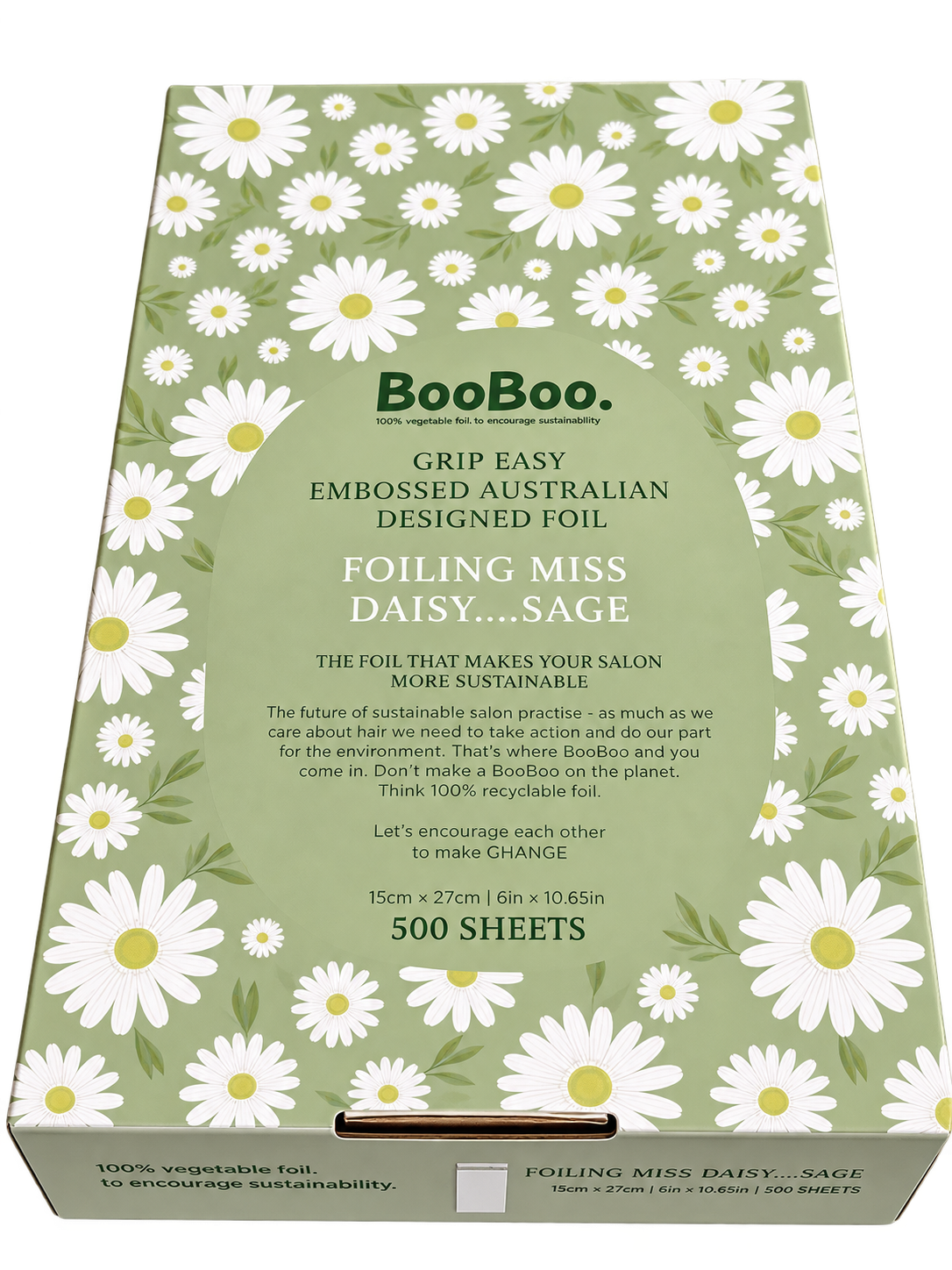 Boo Boo Daisy-Sage Embossed Pre-cut foil 500 sheets