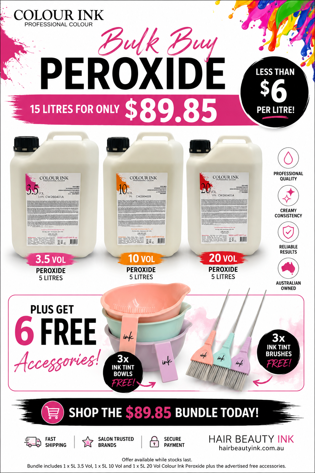 Colour Ink Bulk Buy 5 Litre Peroxide
