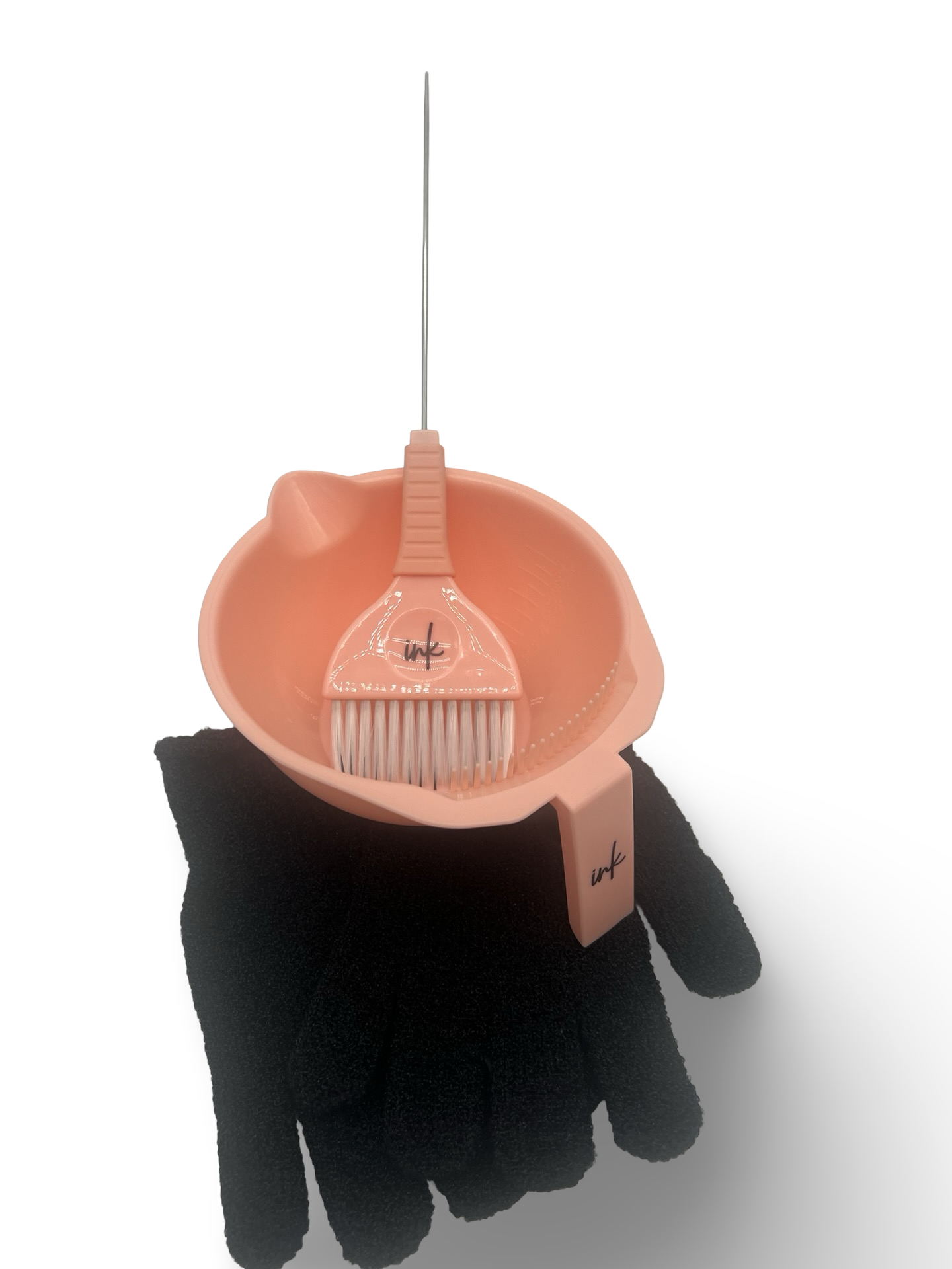 Ink Coral Tint Bowl & Brush Set + Bonus Blending Gloves (Black)