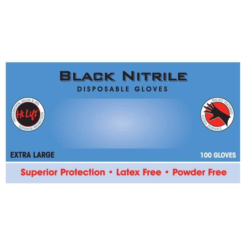 Hi Lift Black Nitrile Gloves (100pcs) Extra Large