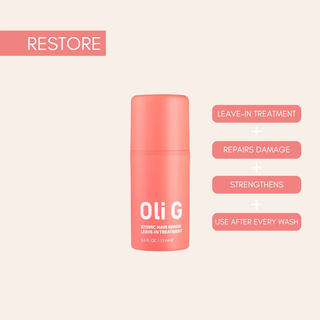 Oli G Atomic Hair Repair Leave-In Treatment 15mL