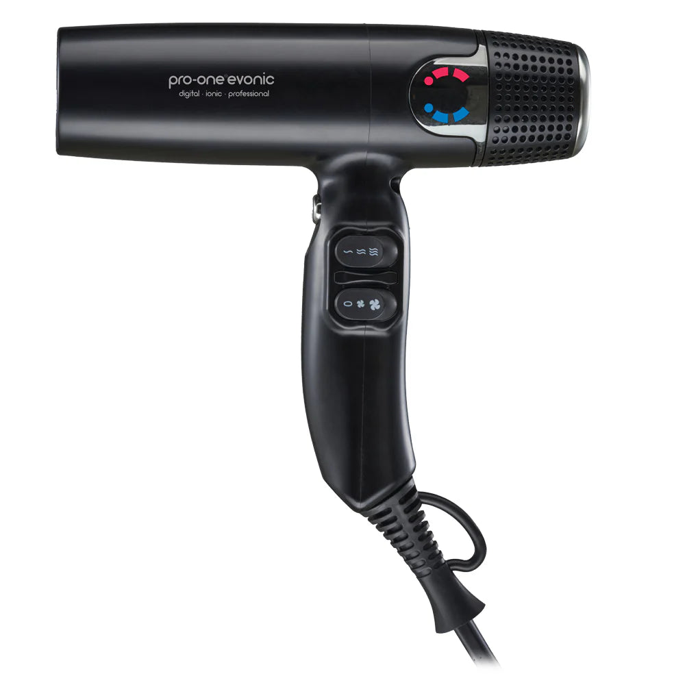 Pro-One EVONIC Hairdryer - BLACK with BONUS Cristalli Miracle Repair Ultra-Soft Treatment