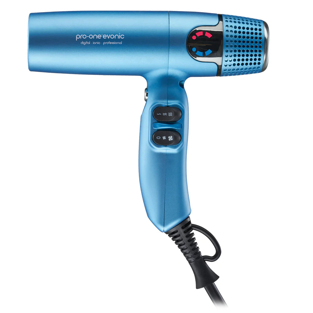 Pro-One EVONIC Hairdryer - BLUE with BONUS Cristalli Miracle Repair Ultra-Soft Treatment