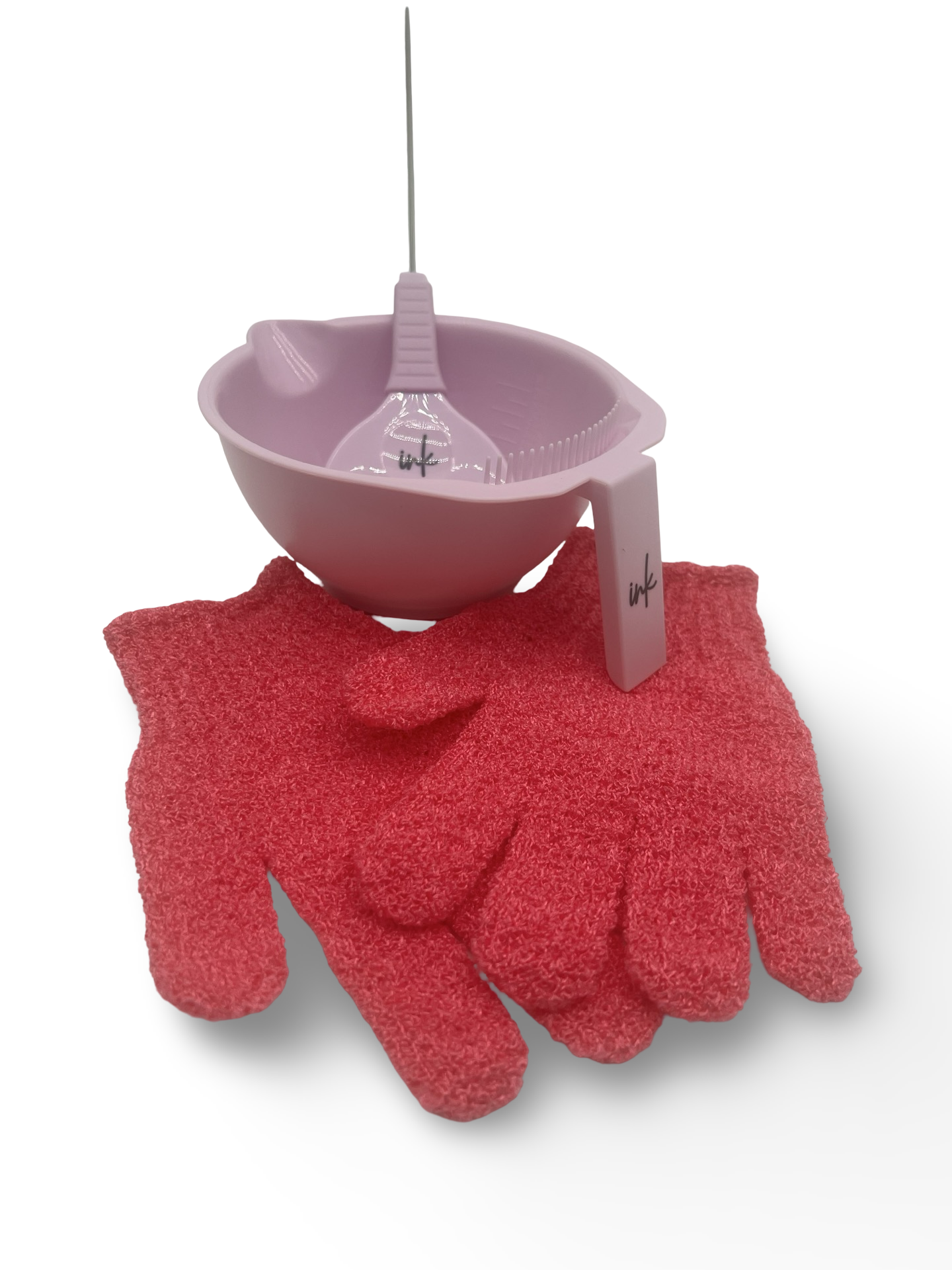 Ink Purple Tint Bowl & Brush Set + Bonus Blending Gloves (Pink)