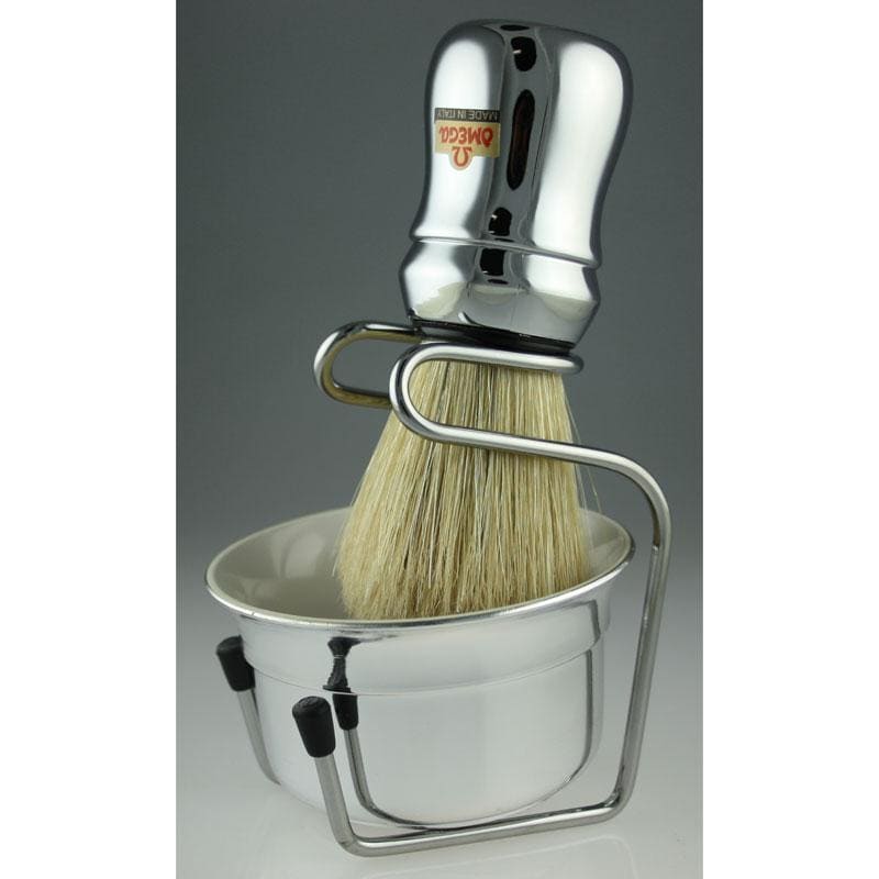 Omega Shaving Brush & Bowl Premium Boar Bristle X