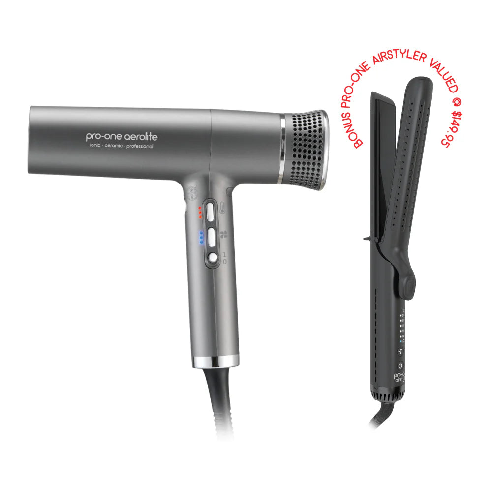 Pro-One Aerolite Hairdryer Titanium + Bonus Pro-One Airstyler