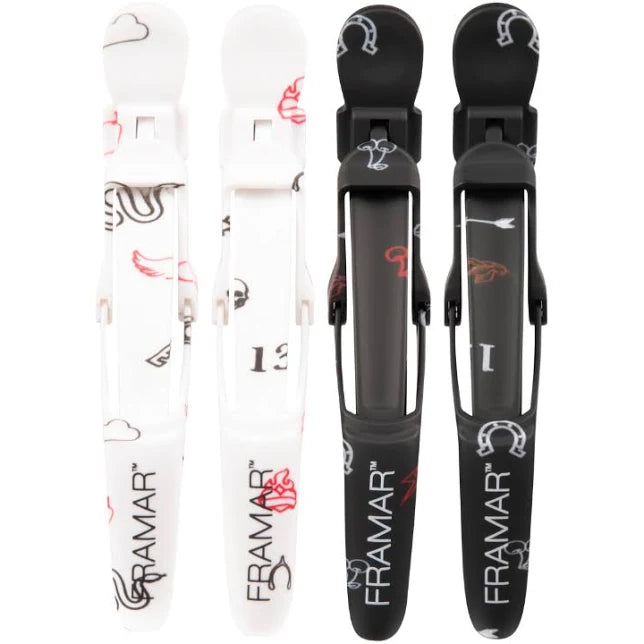 Framar Lucky Gator Grip Hair Clips 4pk