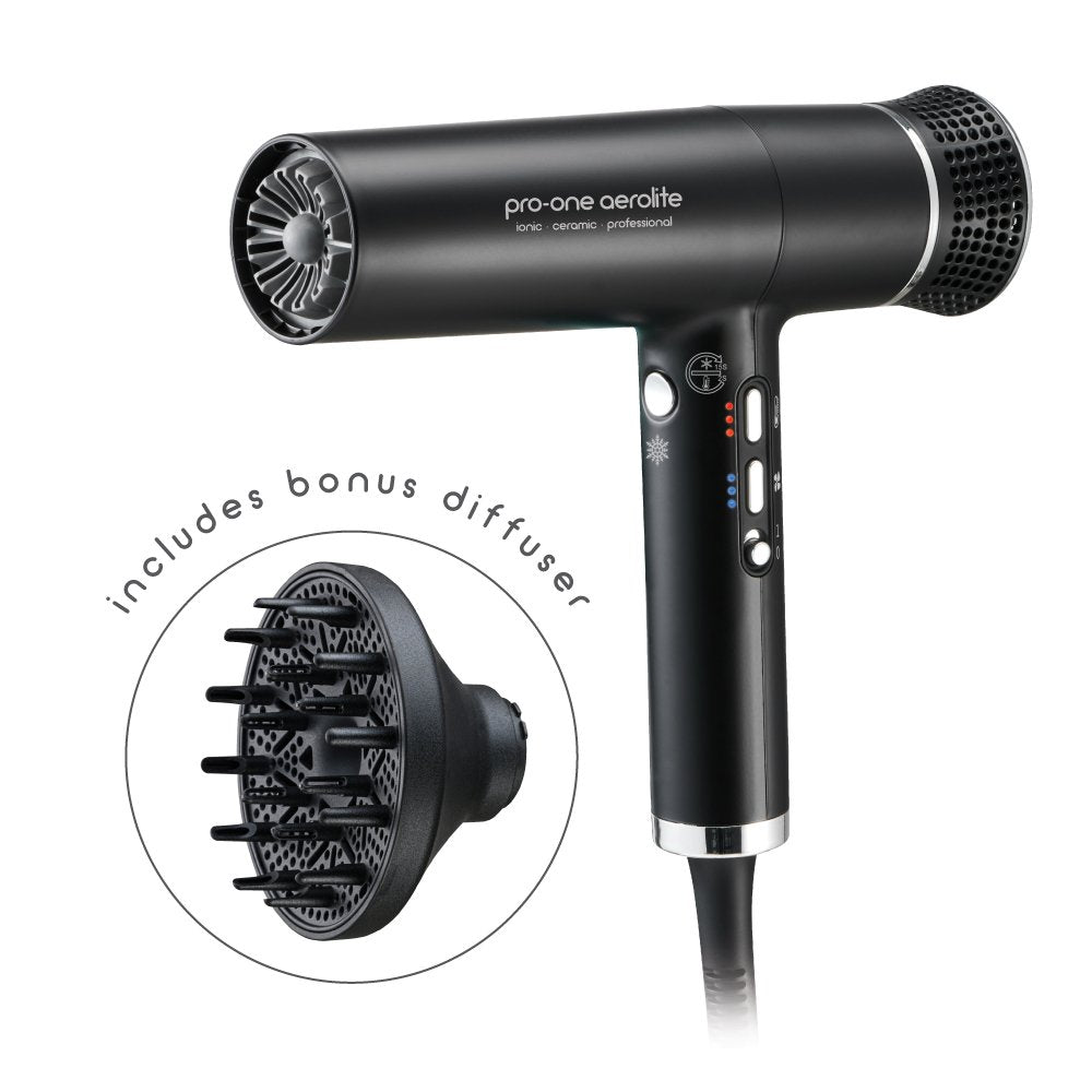 Pro-One Aerolite Hairdryer Gun Metal Grey