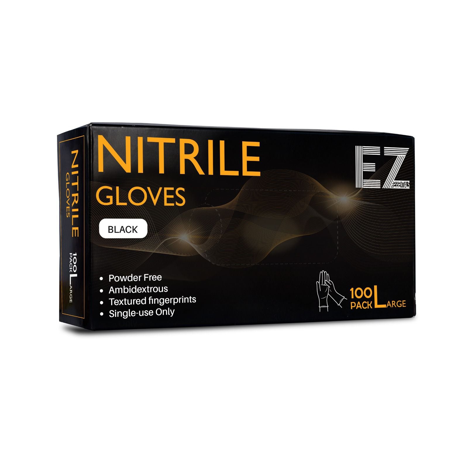 EZFOIL NITRILE GLOVES BLACK 100 PACK - LARGE - HairBeautyInk