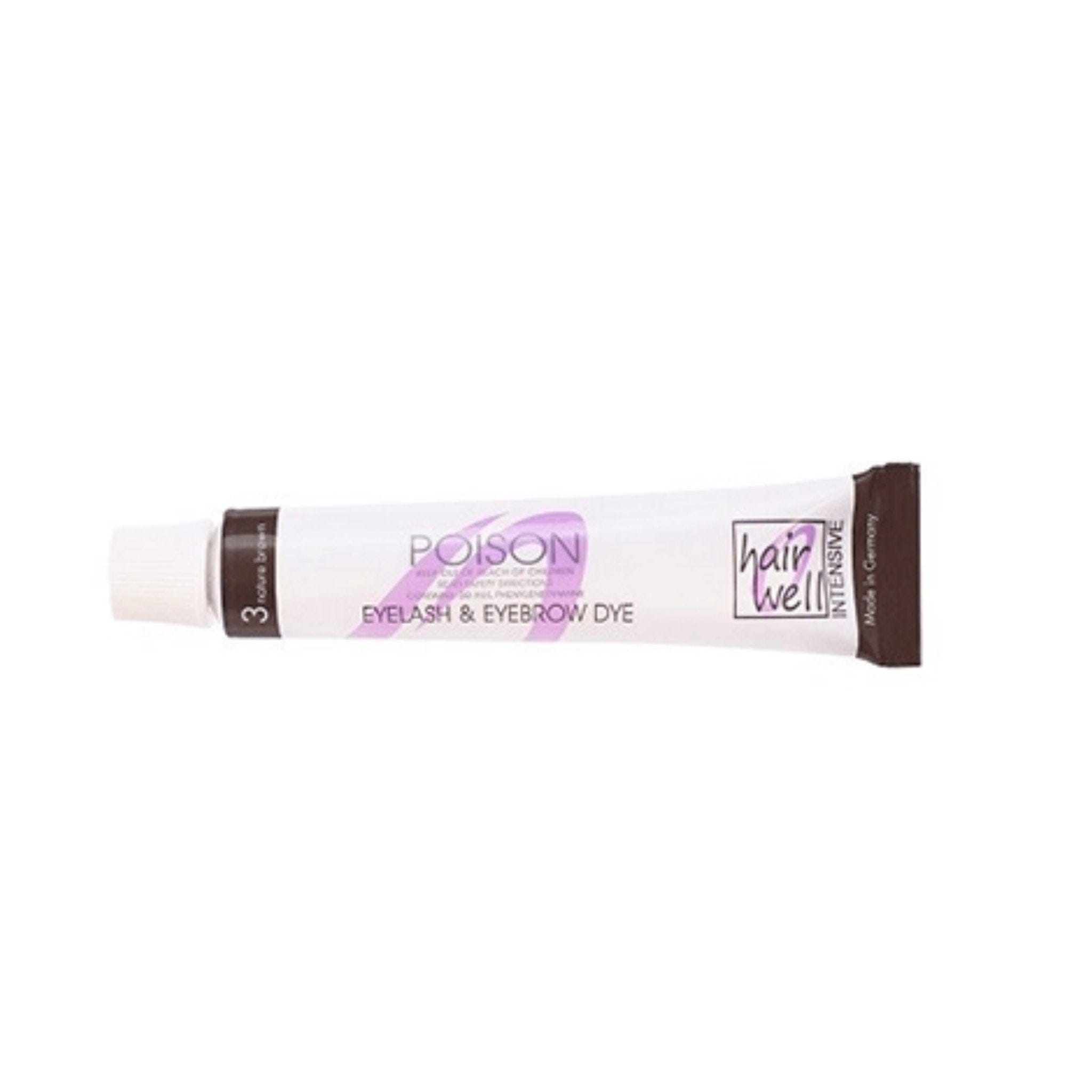 Hairwell 3 Natural Brown 20ml brow and lash tint - HairBeautyInk