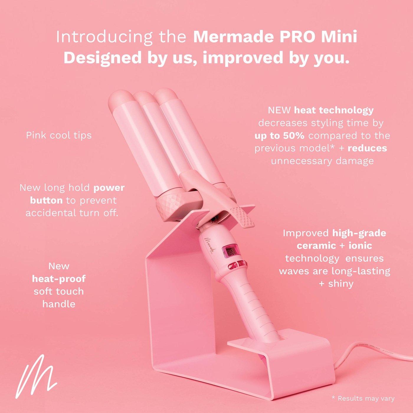 MERMADE PRO MINI WAVER - PINK 25MM - HairBeautyInk