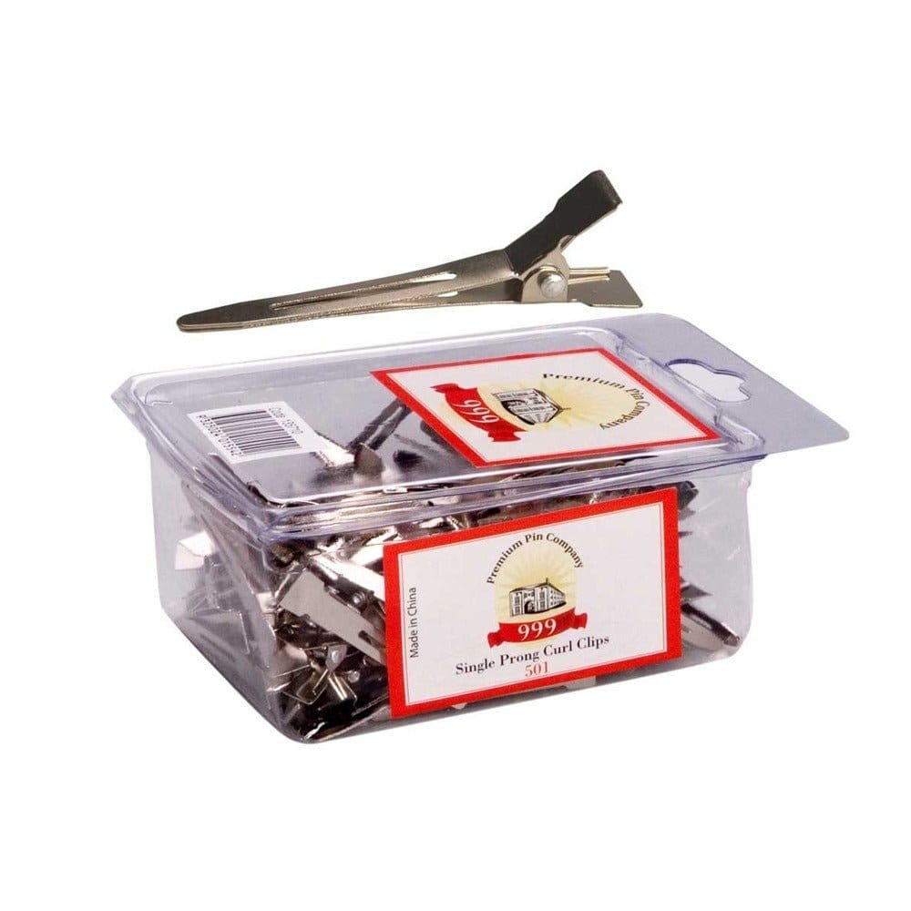 Metal Pin curl Clips Double Prong 100 pack Blister - HairBeautyInk