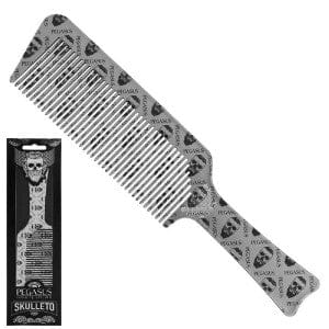 Pegasus | Skulleto 514A Flattopper Barber Comb Silver - HairBeautyInk