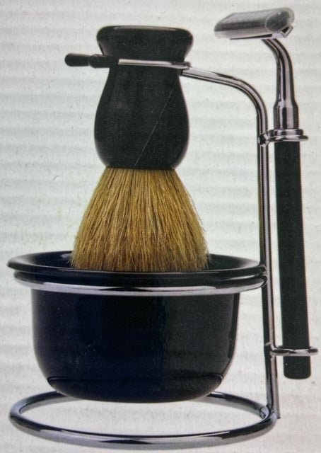 RAZOR & PURE BRISTLE 4-PIECE SHAVE SET - HairBeautyInk