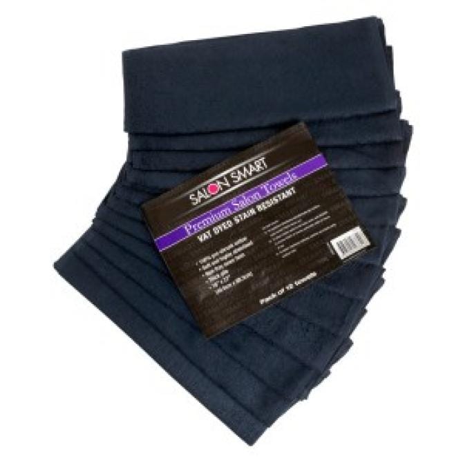 Salon Smart Towels - VAT Dyed Stain Resistant (12 Pack) - HairBeautyInk