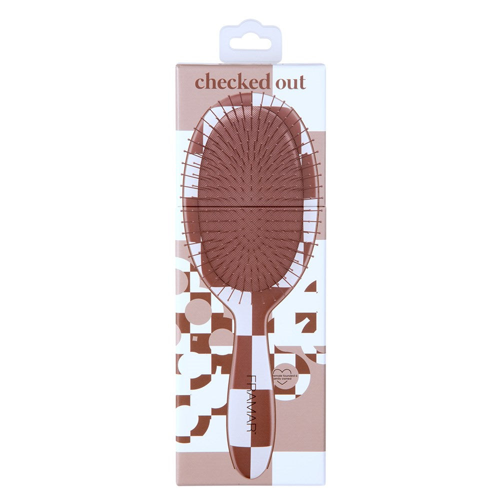 Framar Detangle Hair Brush Checked Out Brown