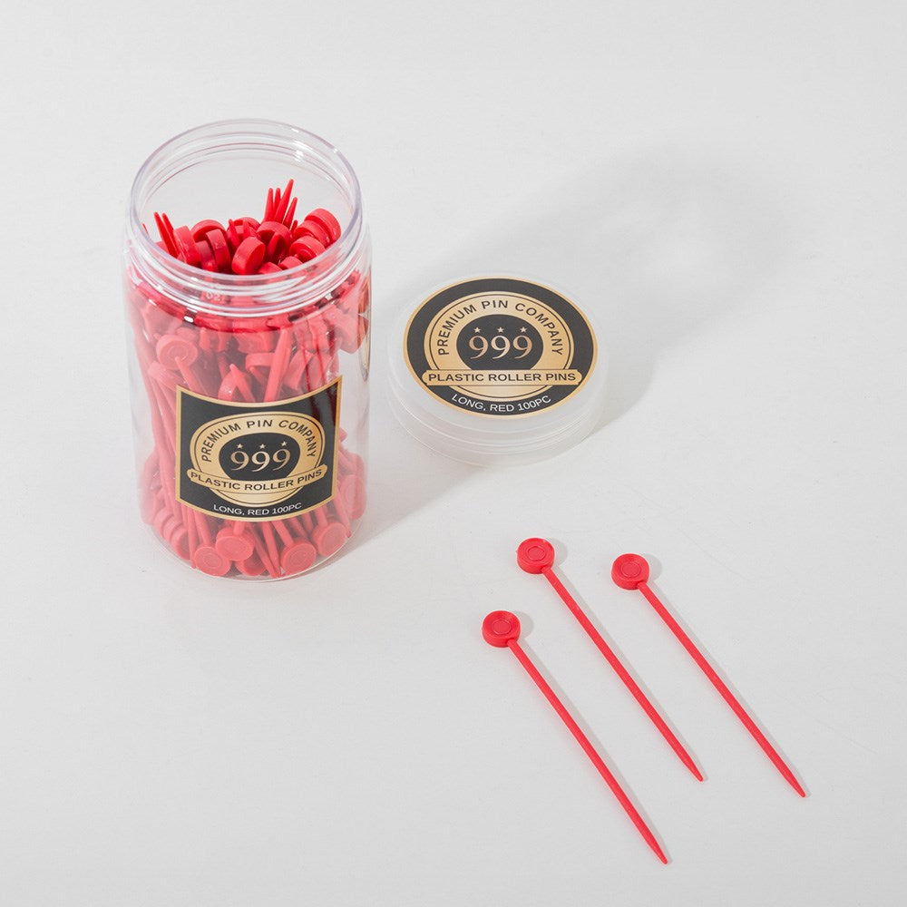999 Premium Pin Company Red Long Plastic Roller Pins