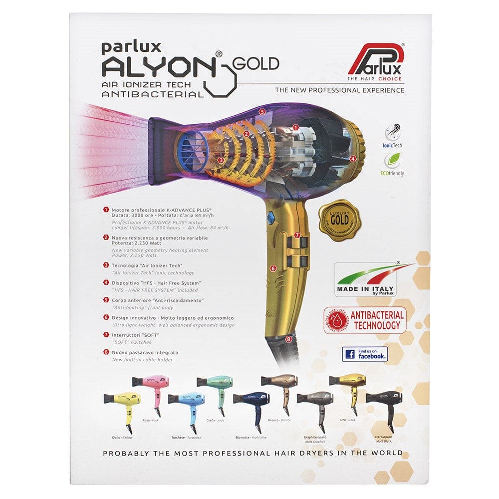 Parlux Alyon Air Ionizer Dryer - Gold 2250W