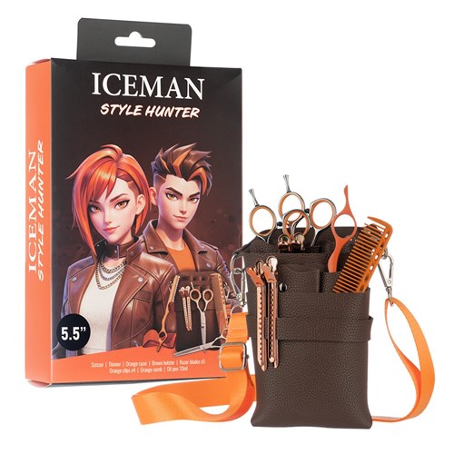 Iceman Style Hunter Scissors Orange 5.5 Inch Set