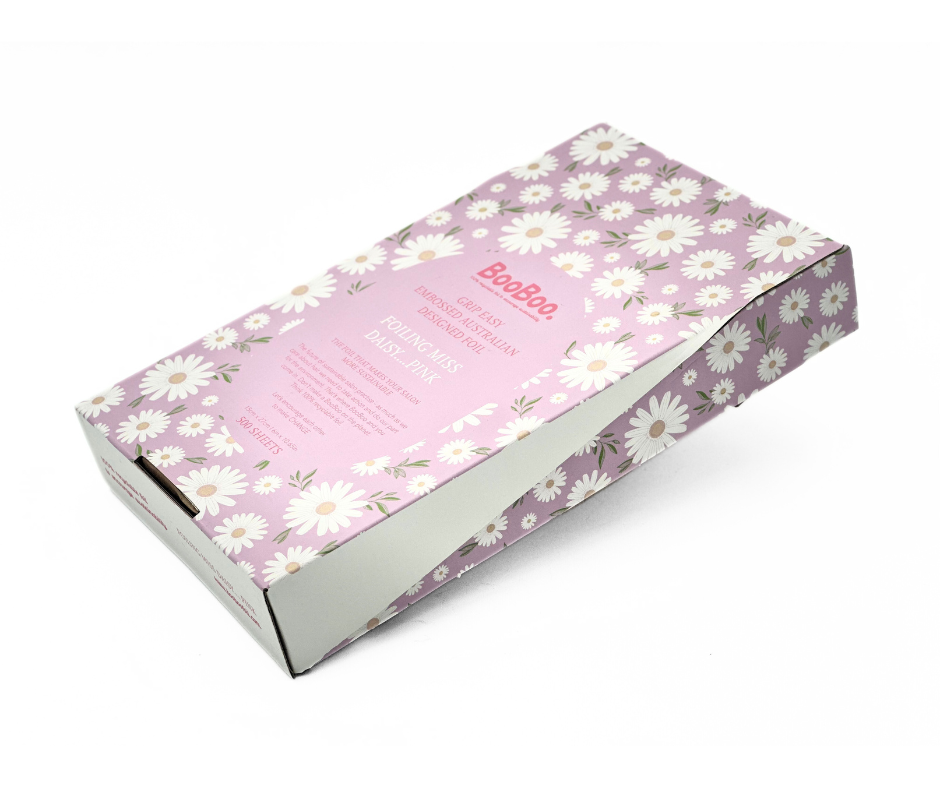 BooBoo Pre-cut foil 500 sheets Daisy-Pink Embossed