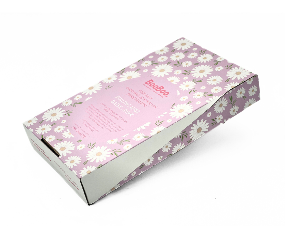 Boo Boo Pre-cut foil 500 sheets Daisy-Pink Embossed