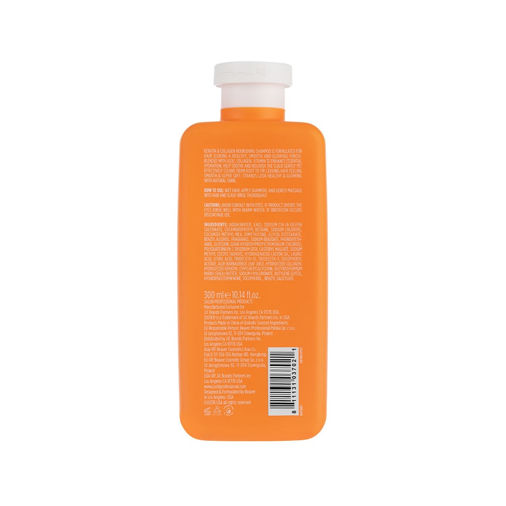 JustK Keratin & Collagen Nourishing Shampoo - 300ml