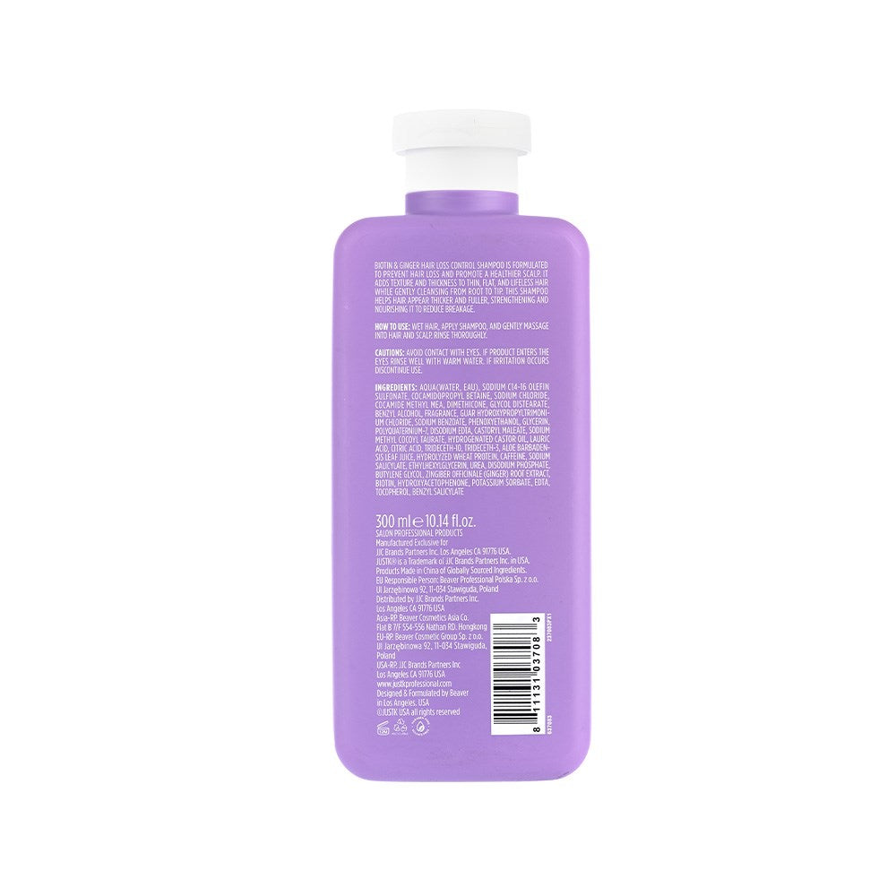 JustK Biotin & Ginger Thinning Hair Loss Control Shampoo - 300ml