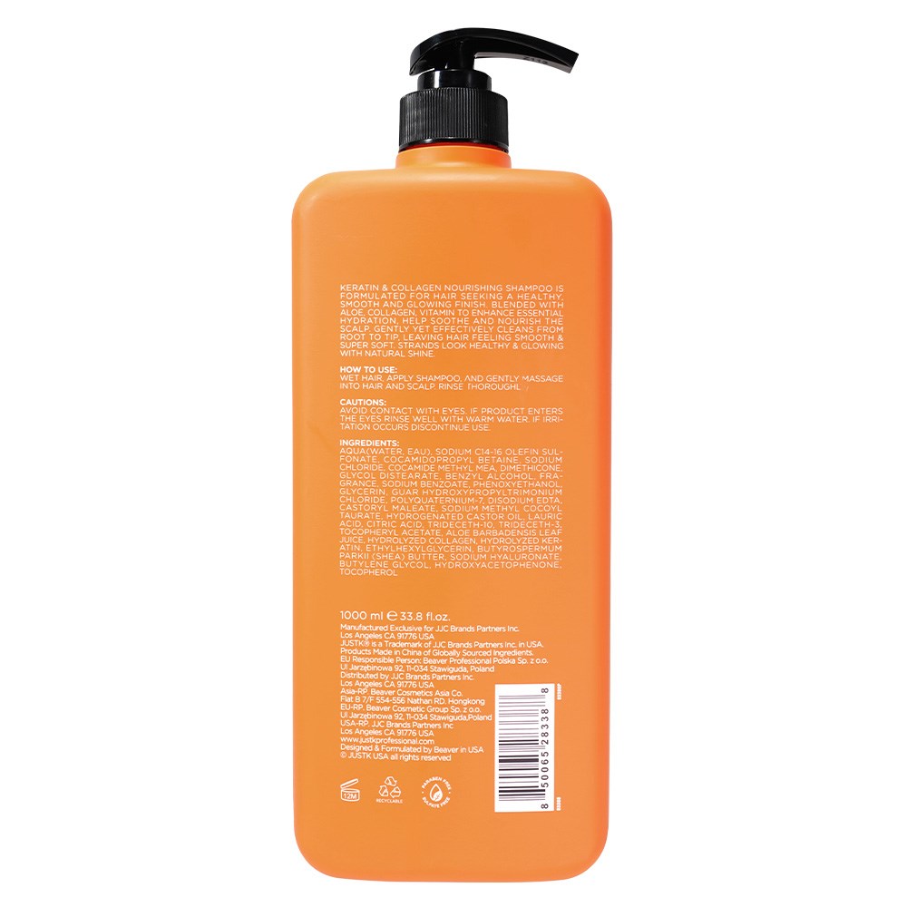 JustK Keratin & Collagen Nourishing Shampoo - 1L