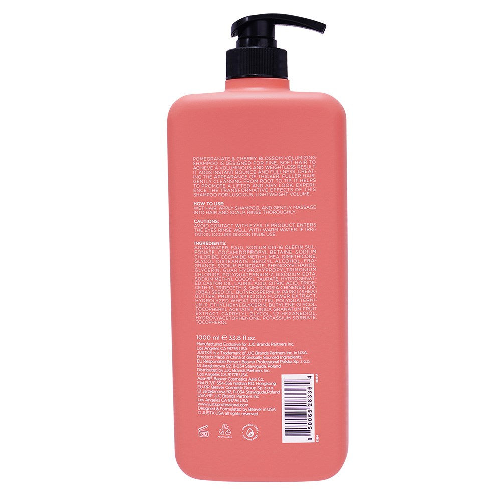 JustK Pomegranate & Cherry Blossom Volume Shampoo - 1L
