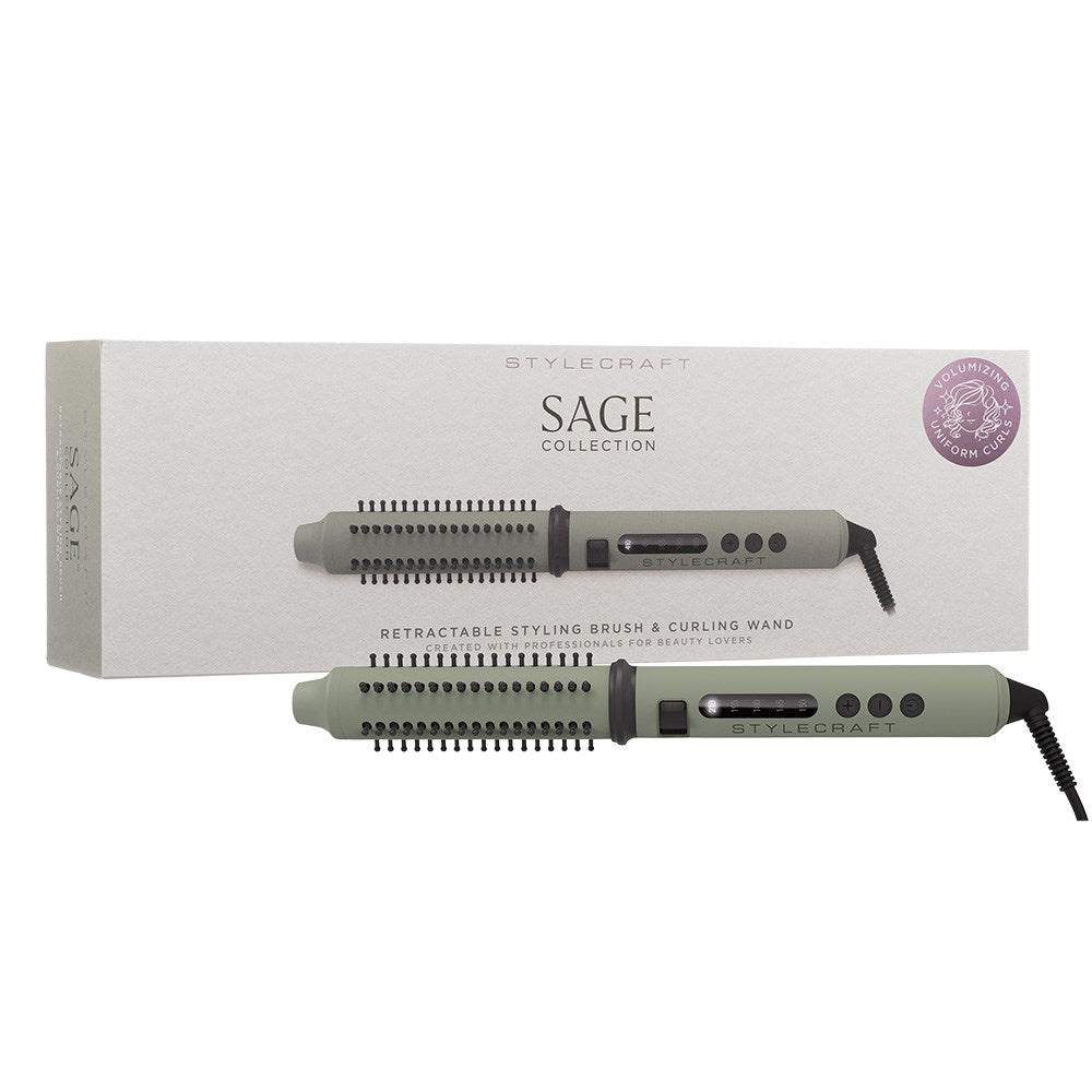 StyleCraft by Silver Bullet Sage Retractable Hot Brush and Curling Iron