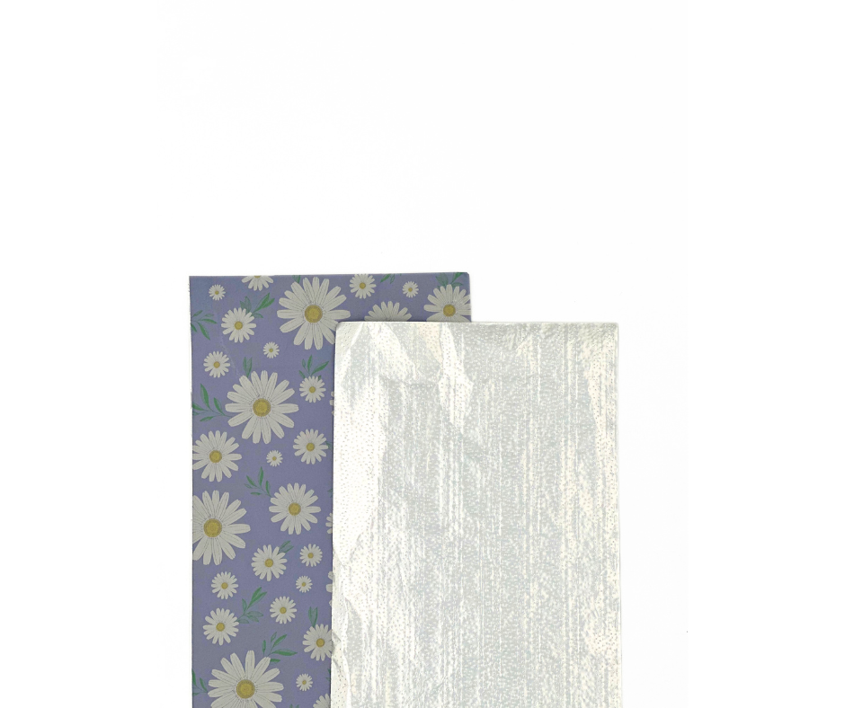 Boo Boo Foil Pre-cut 500 sheets Daisy-Lavender Embossed