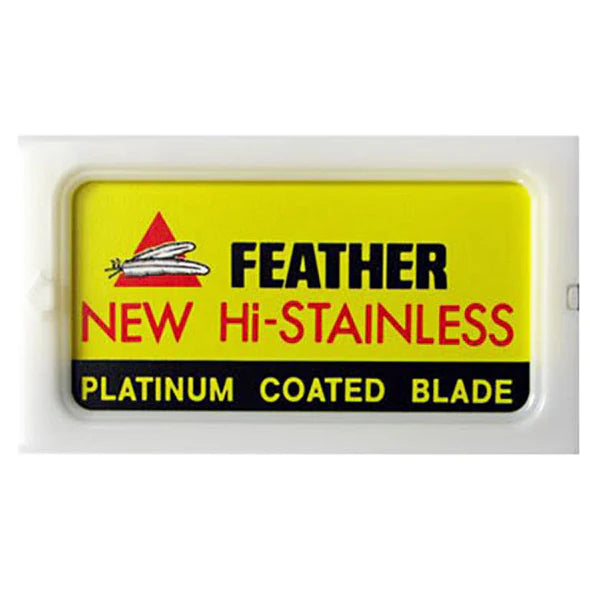 Feather New Stainless Platinum Coated Blade Double Edge 1 Packet contains 5 blades