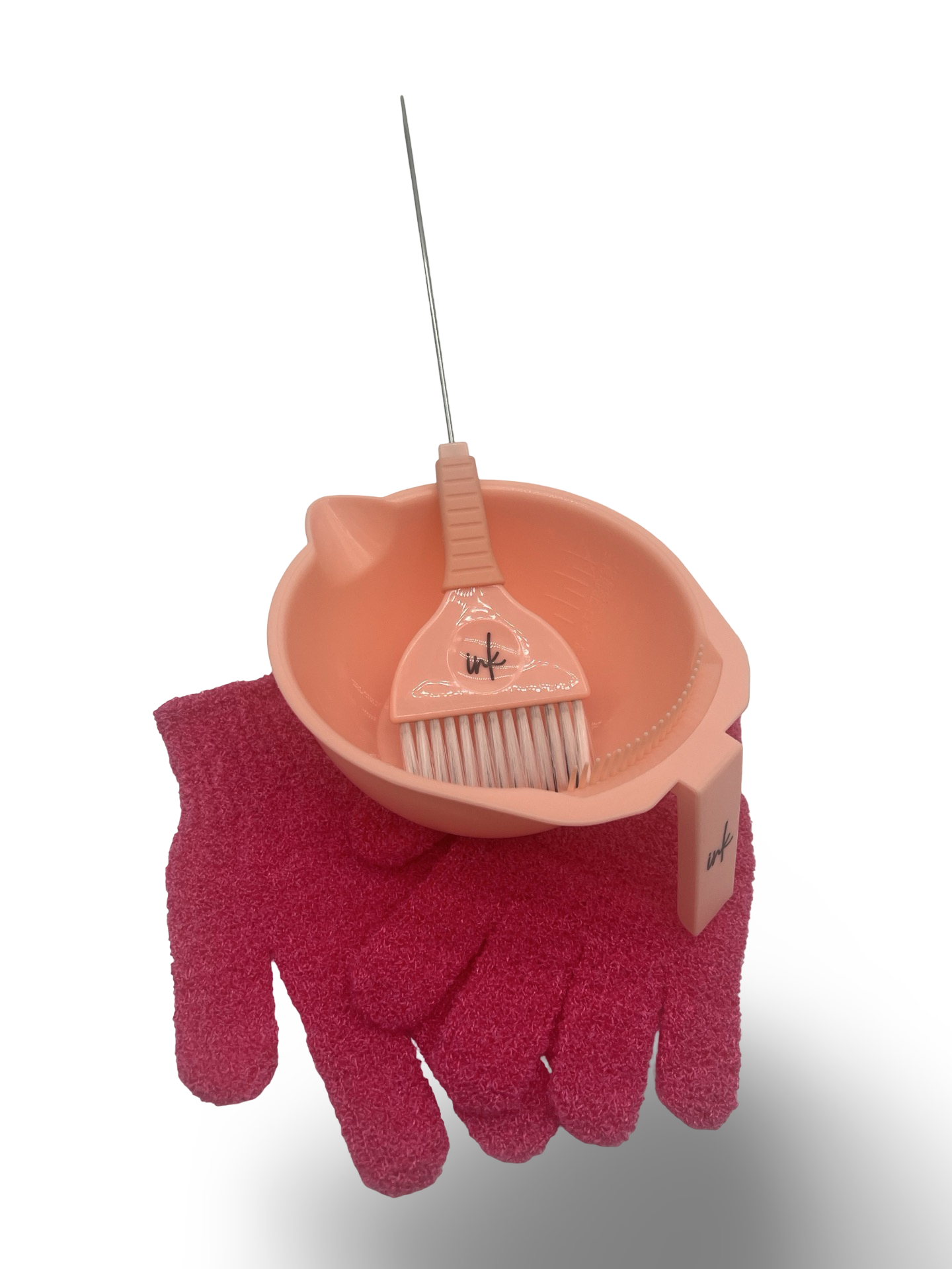Ink Coral Tint Bowl & Brush Set + Bonus Blending Gloves (Red)