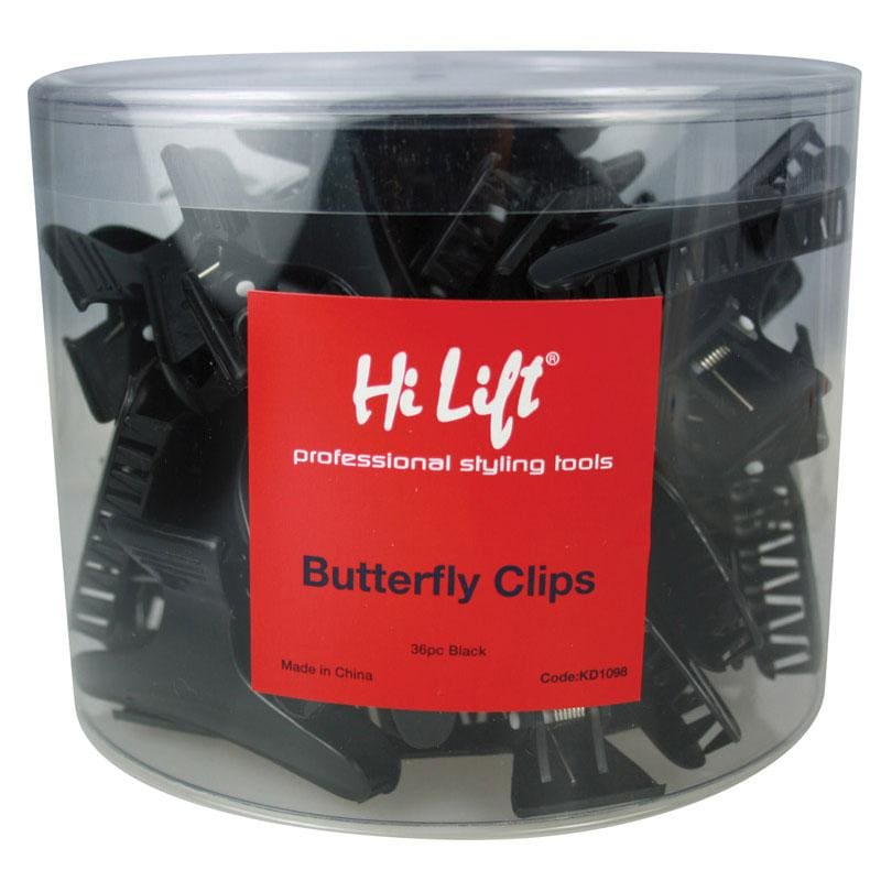 Butterfly Clips Black 36 Pieces