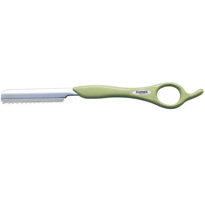 Fraas Finger Razor FEATHER Finger Styling Razor Matcha Green ( Long Handle )