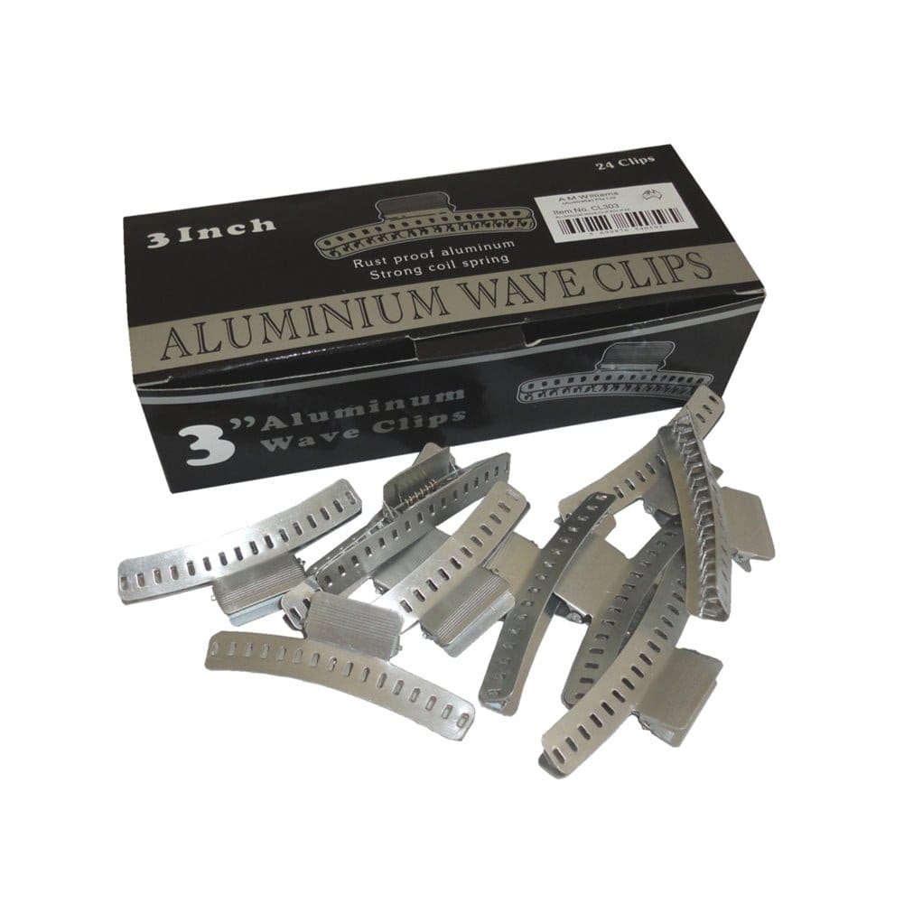 3 Inch Aluminium Wave Clips (24 Pack) - HairBeautyInk