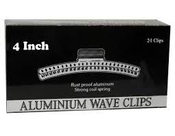 4" Aluminum wave Clips Silver - HairBeautyInk
